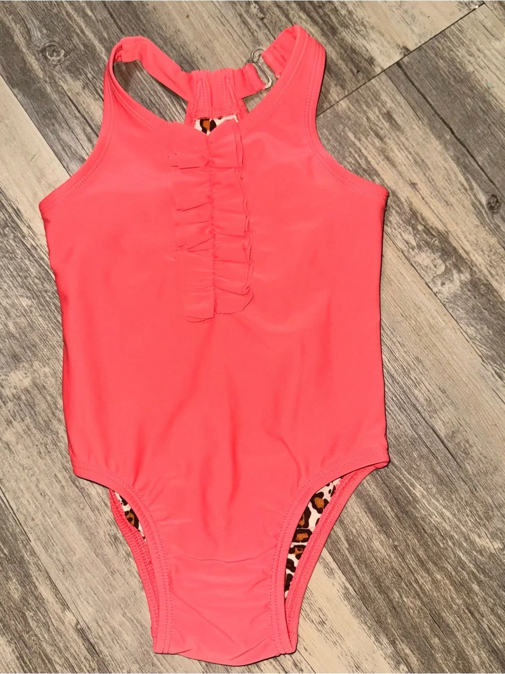 Circo Coral Pink Ruffle One-Piece Swimsuit for Kids